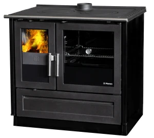 Kuchnia na drewno z piekarnikiem GLAS 910 9kW CZARNA
