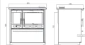 KUCHNIA NA DREWNO PLAMEN GLAS 850 KREMOWA
